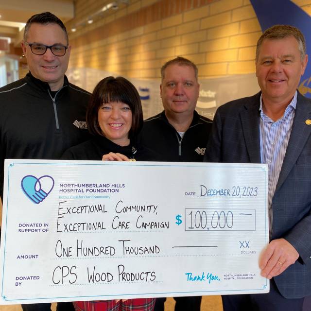 CPS Wood Products Donates $100,000 to Exceptional Community, Exceptional Care Campaign