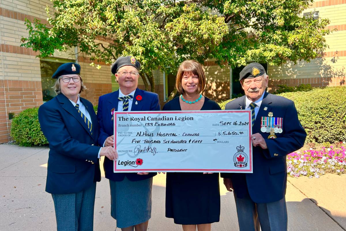 Royal Canadian Legion Br. 133 Celebrates National Legion Week with a Donation to NHH Foundation